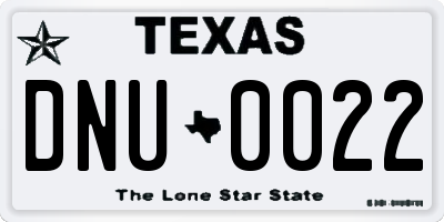 TX license plate DNU0022