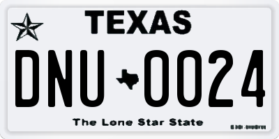 TX license plate DNU0024