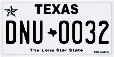 TX license plate DNU0032
