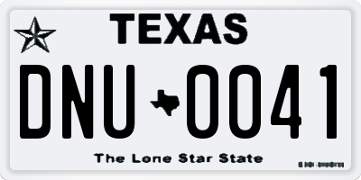 TX license plate DNU0041