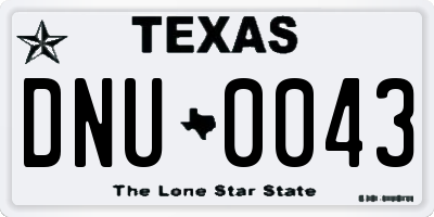 TX license plate DNU0043