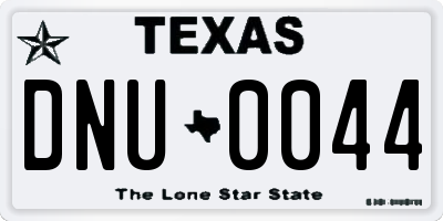 TX license plate DNU0044