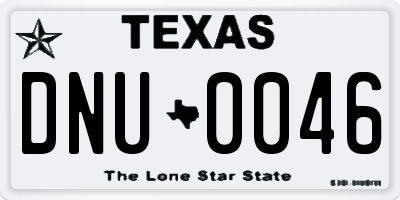 TX license plate DNU0046