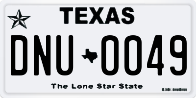 TX license plate DNU0049