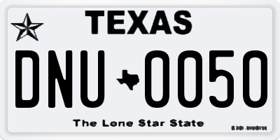 TX license plate DNU0050