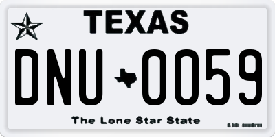 TX license plate DNU0059