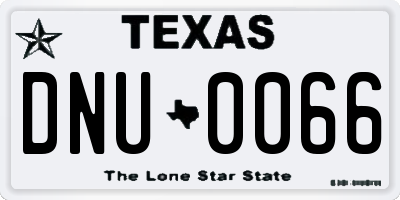 TX license plate DNU0066