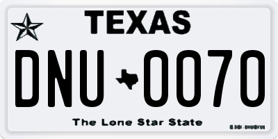 TX license plate DNU0070