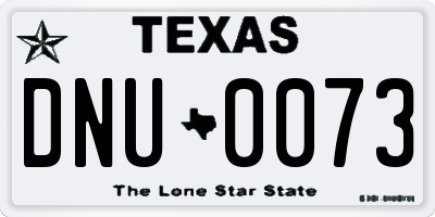 TX license plate DNU0073