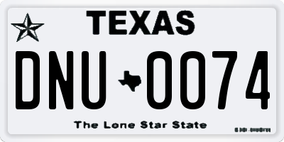 TX license plate DNU0074