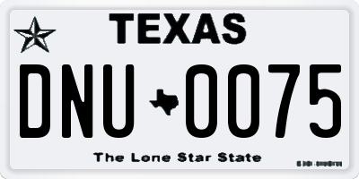 TX license plate DNU0075