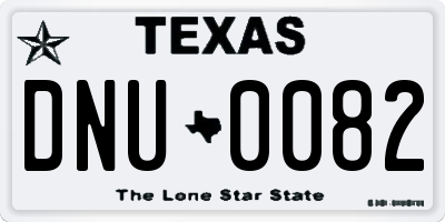 TX license plate DNU0082