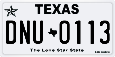 TX license plate DNU0113