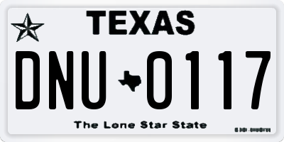 TX license plate DNU0117