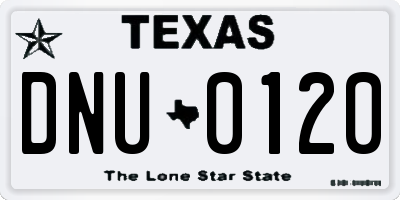 TX license plate DNU0120
