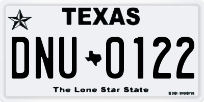 TX license plate DNU0122