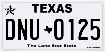 TX license plate DNU0125