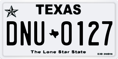 TX license plate DNU0127