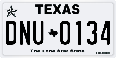 TX license plate DNU0134