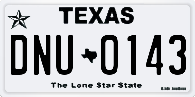 TX license plate DNU0143