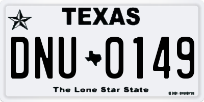 TX license plate DNU0149