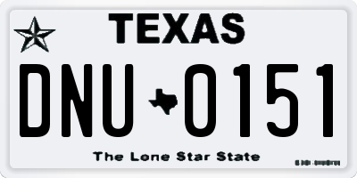 TX license plate DNU0151