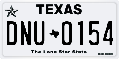 TX license plate DNU0154
