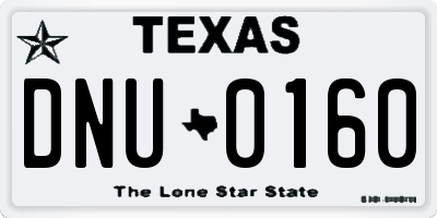 TX license plate DNU0160