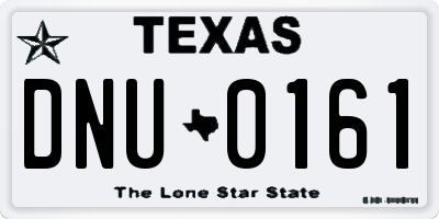TX license plate DNU0161