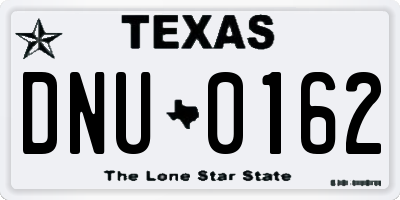 TX license plate DNU0162