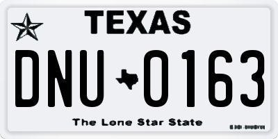 TX license plate DNU0163