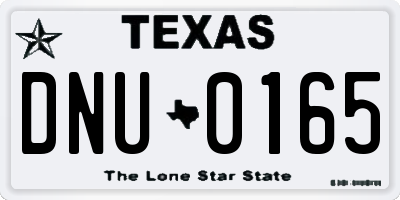 TX license plate DNU0165