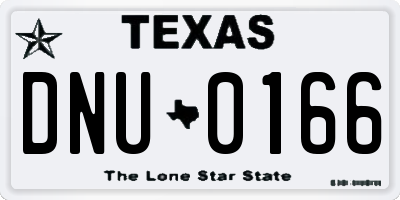 TX license plate DNU0166