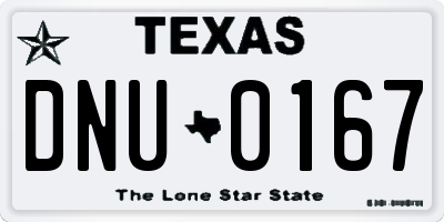 TX license plate DNU0167