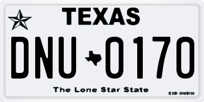 TX license plate DNU0170