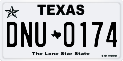 TX license plate DNU0174