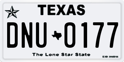 TX license plate DNU0177