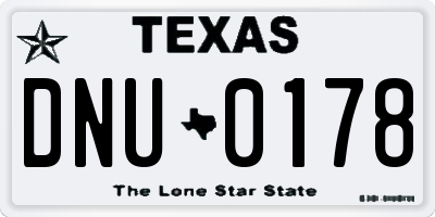 TX license plate DNU0178