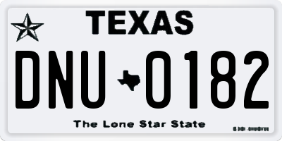 TX license plate DNU0182