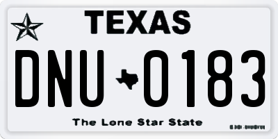 TX license plate DNU0183
