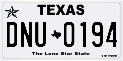 TX license plate DNU0194