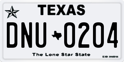 TX license plate DNU0204