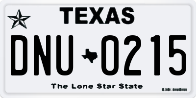 TX license plate DNU0215