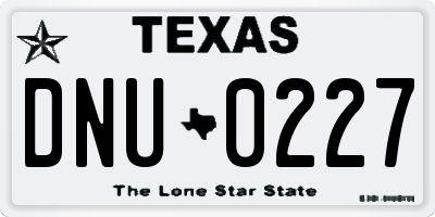 TX license plate DNU0227