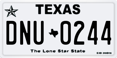 TX license plate DNU0244
