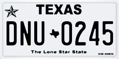 TX license plate DNU0245