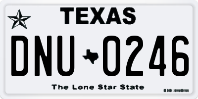 TX license plate DNU0246
