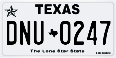 TX license plate DNU0247