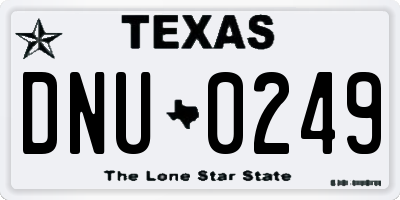 TX license plate DNU0249