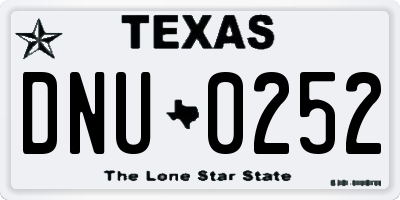 TX license plate DNU0252